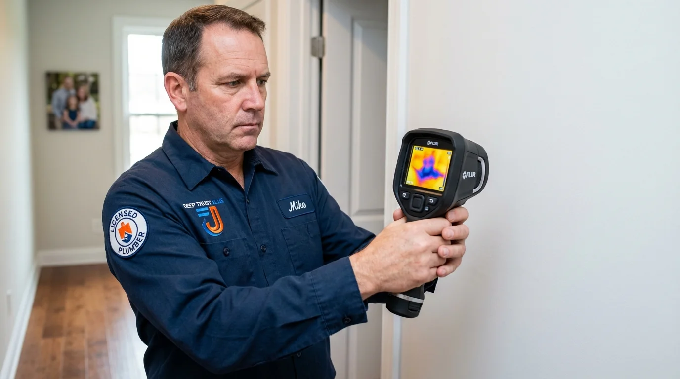 Thermal imaging leak detection by Johns Plumbing LLC in Myrtle Point