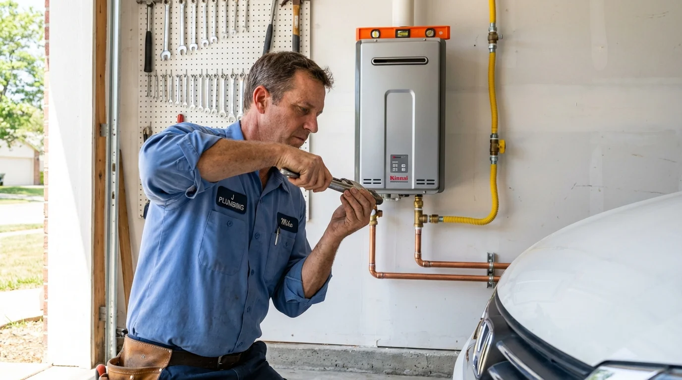 Tankless water heater installation by a Johns Plumbing LLC plumber in Myrtle Point